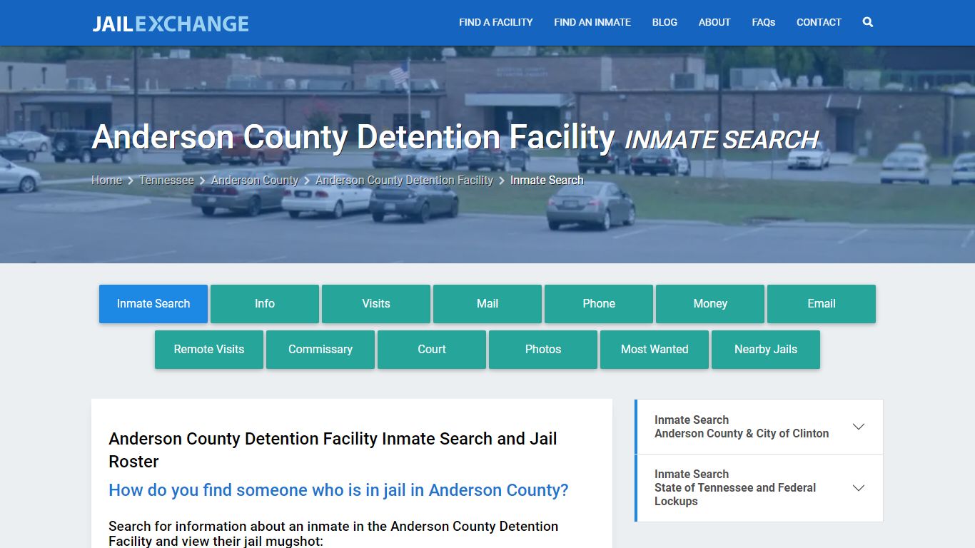 Anderson County Detention Facility Inmate Search - Jail Exchange